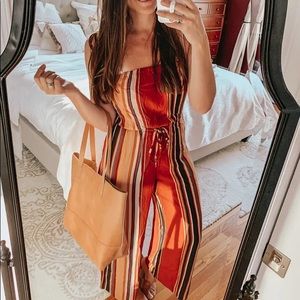 RARE American Eagle Striped Jumpsuit